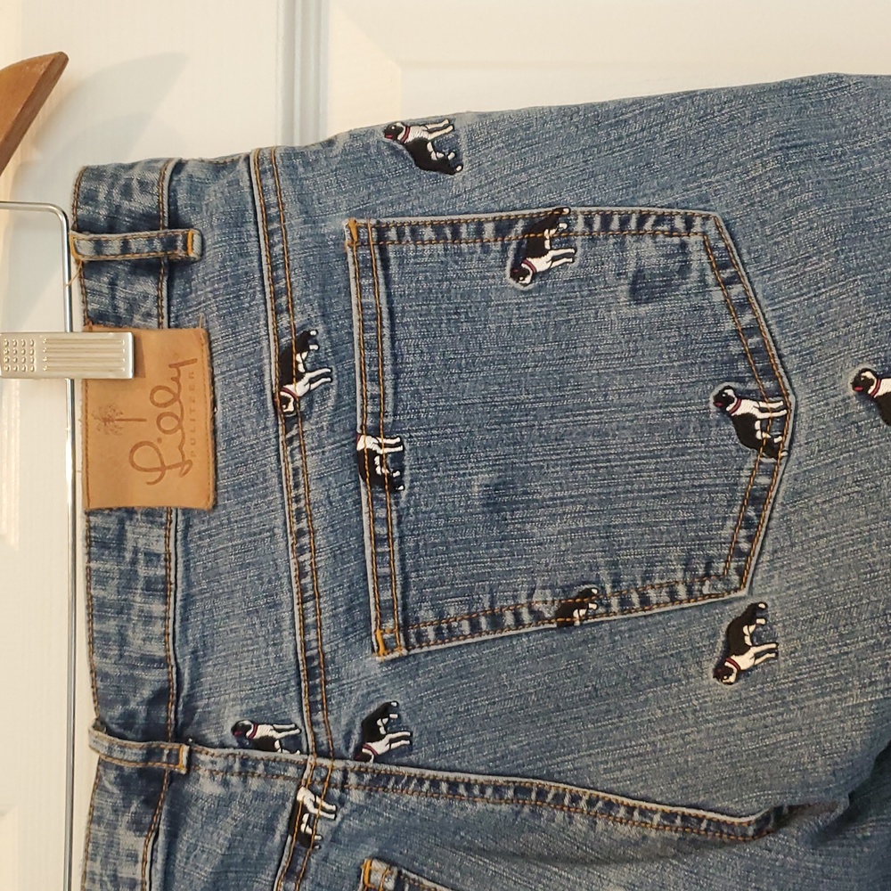 Lilly Pulitzer Blue Jeans Denim with Dog Embrodery - Picture 2 of 16